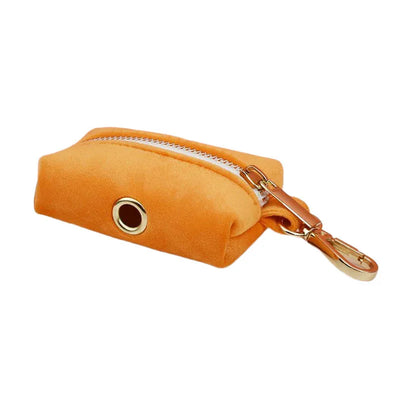 Collier et Laisse Velours Orange Personnalisé Chien