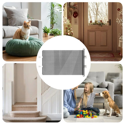 Barrière Chien Maison Rétractable Anti-Fugue Cuisine Bureau