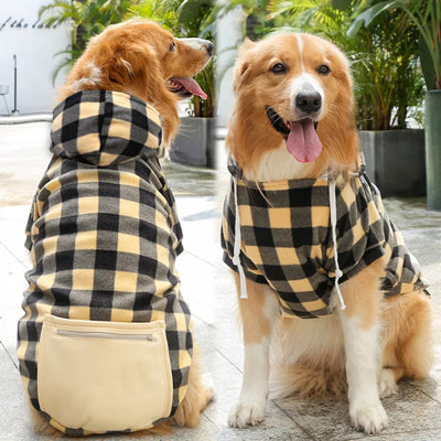 Manteau Réversible à Carreaux Chien Grande Taille