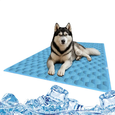 Tapis Rafraîchissant Grand Format pour Chien, Bleu, du S au 2XL