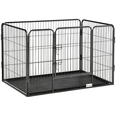 Enclos Parc pour Chien PawHut 4 Panneaux Grillagés 109 cm