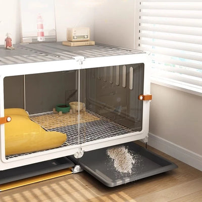 Cage pour Chien d'Intérieur Meuble Transparente Deluxe