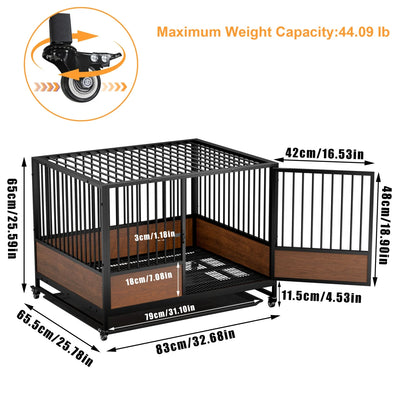 Cage pour Chien Empilable 2 en 1 sur Roulettes