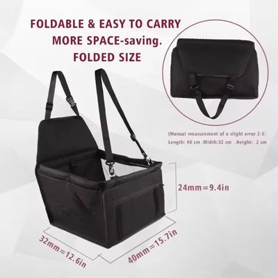 Siège de Voiture Rehausseur Pliable pour Petit Chien avec Sangle