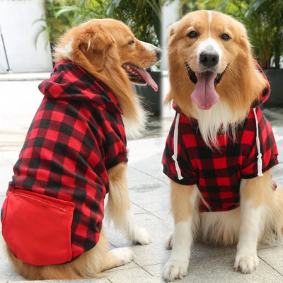Manteau Réversible à Carreaux Chien Grande Taille