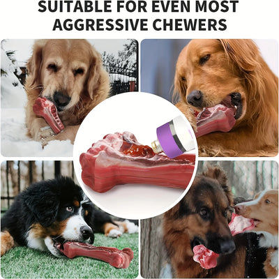 Jouet Indestructible Os Réaliste à Mâcher Goût Bœuf 15 cm