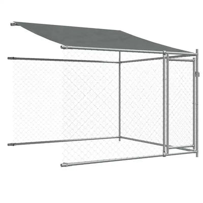 Enclos Chien Extérieur 4x2x2 m Acier Galvanisé avec Toit