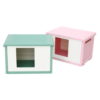 Niche Chien Extérieur Plastique avec Porte et Toit Renforcé