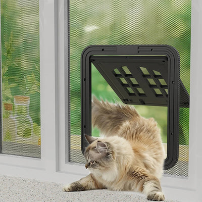 Porte pour Chien Moustiquaire Rabat 4 Voies Fermeture Automatique