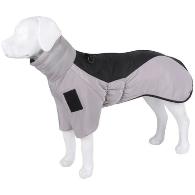 Manteau Imperméable Chien Rembourré Col Haut Grande Taille