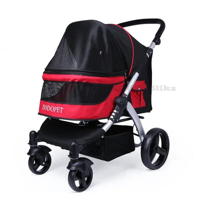 Poussette pour Chien Moyen 4 Roues Pliable Nacelle 73 cm
