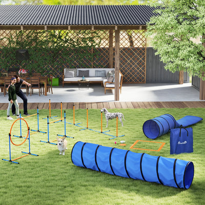 Kit d'Agility Chien PawHut 11 Pièces avec 2 Tunnels