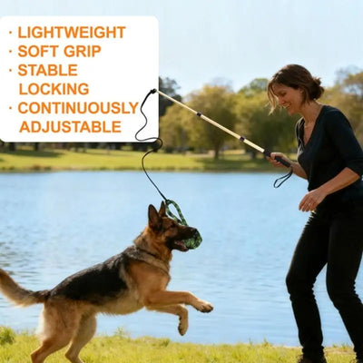 Flirt Pole Chien Télescopique 103 cm avec Balle et Jouets