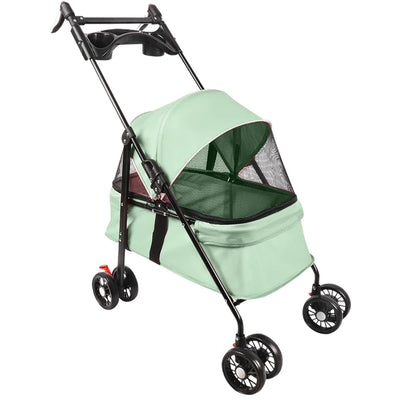Poussette 2-en-1 Nacelle Amovible pour Chien 10 kg