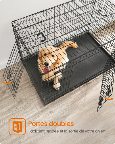 Cage pour Chien Feandrea Pliable 2 Portes 122 cm
