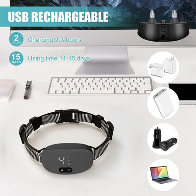 Collier Anti-Aboiement LED Gros Chien Intelligent