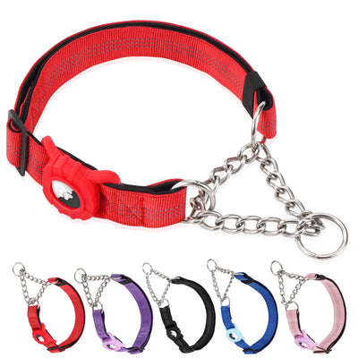 Collier Anti-Traction Réfléchissant Support AirTag pour Chien