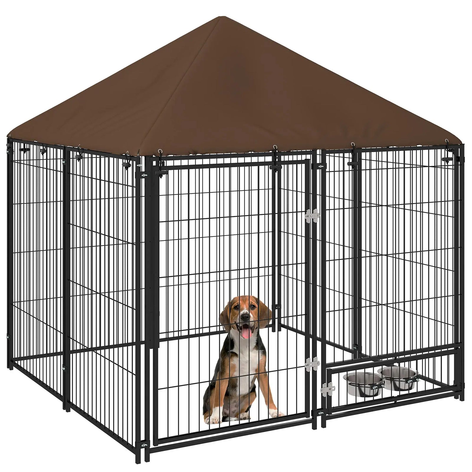 Chenil Extérieur avec Toit Étanche 141x141x151 cm pour Chien