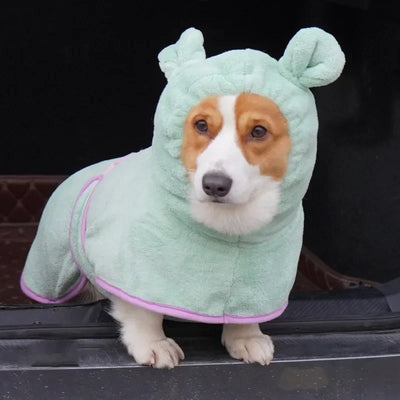 Peignoir à Capuche Super Absorbant pour Chien