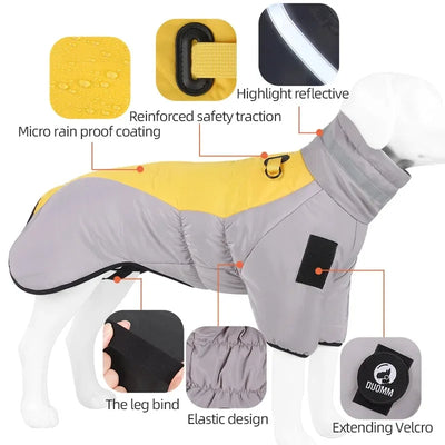 Manteau d'Hiver Matelassé Réfléchissant pour Chien Moyen et Grand