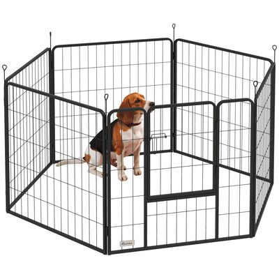 Parc pour Chien PawHut 6 Panneaux Pliable 80 cm