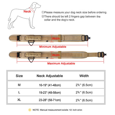 Collier Tactique Militaire Nylon Réfléchissant Gros Chien
