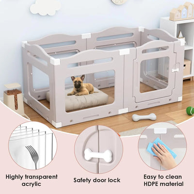 Parc Pliable Chien 6 ou 8 Panneaux 60 cm Ventouses