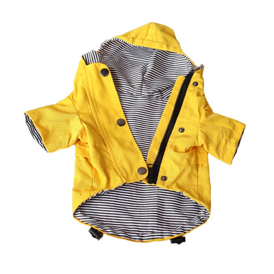 Manteau Imperméable Jaune à Capuche Coupe-Vent pour Chien