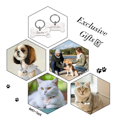 Médaille Ligne Ondulée Gravée Nom pour Chien