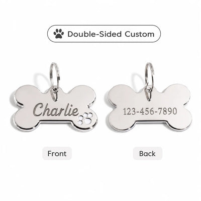 Médaille Gravée en Os à Griffes pour Chien