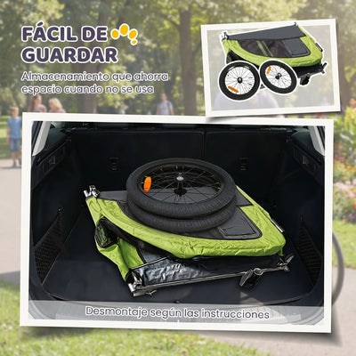 Remorque Vélo PawHut 2-en-1 Chien 20 kg Suspension
