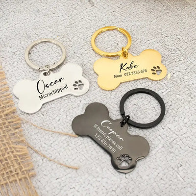 Médaille Gravée en Os Inox pour Chien