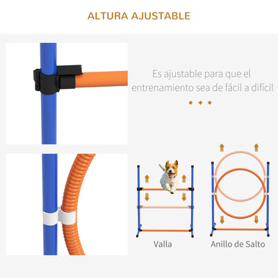 Kit d'Agility Chien PawHut 4 Pièces Orange et Bleu