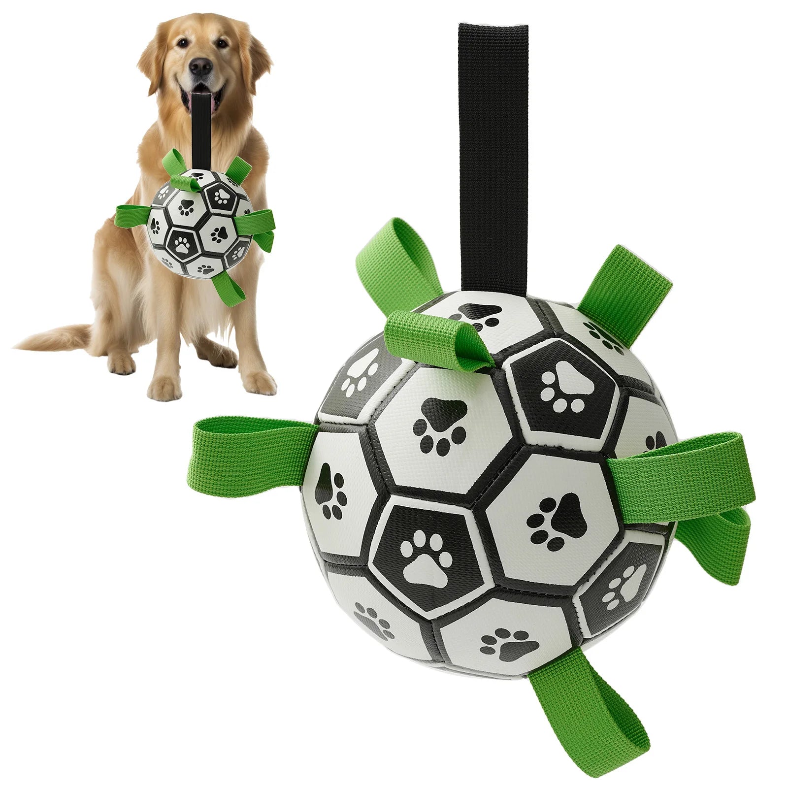 Jouet Ballon de Football à Sangles pour Chien Moyen et Grand