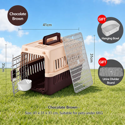 Cage de Transport Chien Avion Portable Aérée