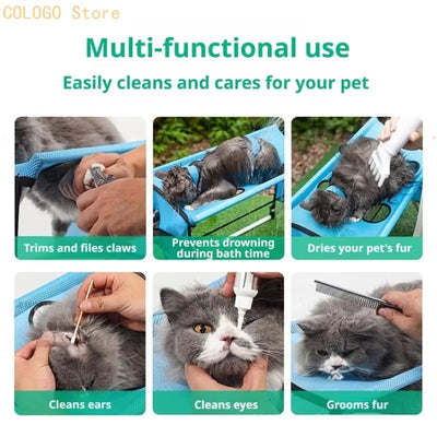 Hamac de Toilettage à Trous, Table Pliable Chien et Chat