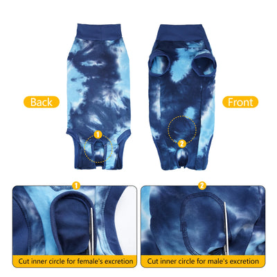 Combinaison de Récupération Chien Alternative Collerette Tie-Dye