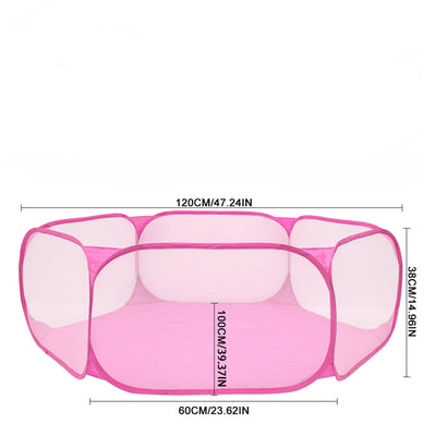 Parc pour Chien Pliable Transparent Chiot et Lapin 120 cm