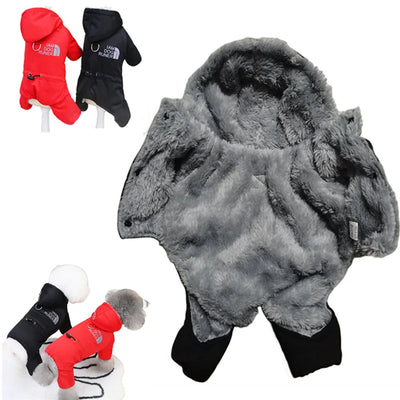 Combinaison Imperméable Hiver 4 Pattes Chien Capuche
