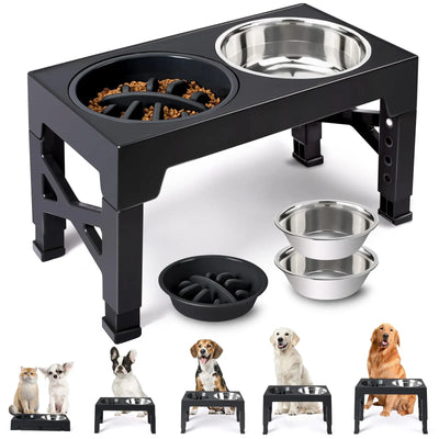 Gamelle Surélevée Réglable 5 Hauteurs Double Bol Gros Chien