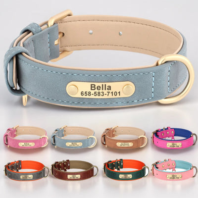Medaille Collier Cuir Gravee Personnalise Chien
