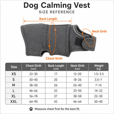 Enveloppe Apaisante Anti-Stress Coton Réglable pour Chien