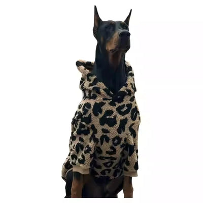 Manteau Sherpa Léopard Chaud pour Grand Chien Doberman