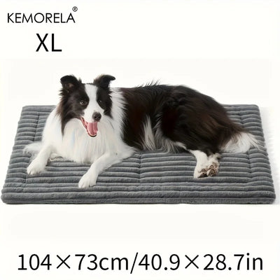 Matelas Rayé pour Chien KEMORELA Peluche Lavable 120x60 cm