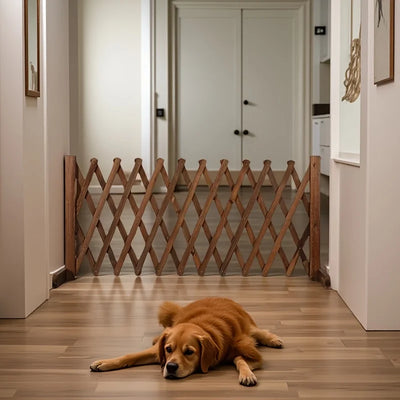 Barrière Chien Extensible Bois sur Pieds Petit Chien Couloir