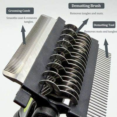 Brosse Toilettage 3-en-1 Gros Chien Inox