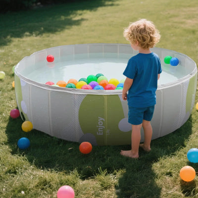 Piscine pour Chien Ronde Pliable 120 cm Gris et Vert