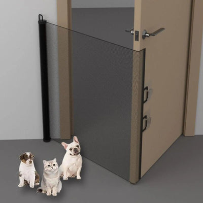 Barrière Rétractable pour Chien en Maille, Sans Perçage 80 cm