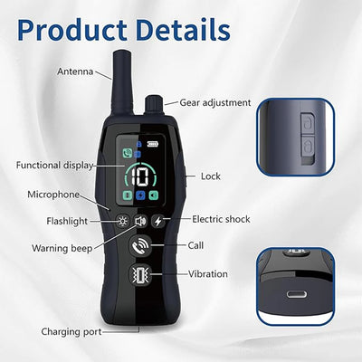 Collier Électrique de Dressage 1500 m Appel Vocal IP67 Chien