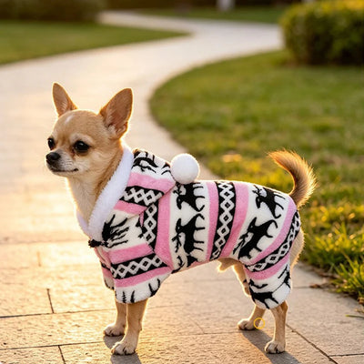 Combinaison Polaire de Noël Motif Renne pour Chien